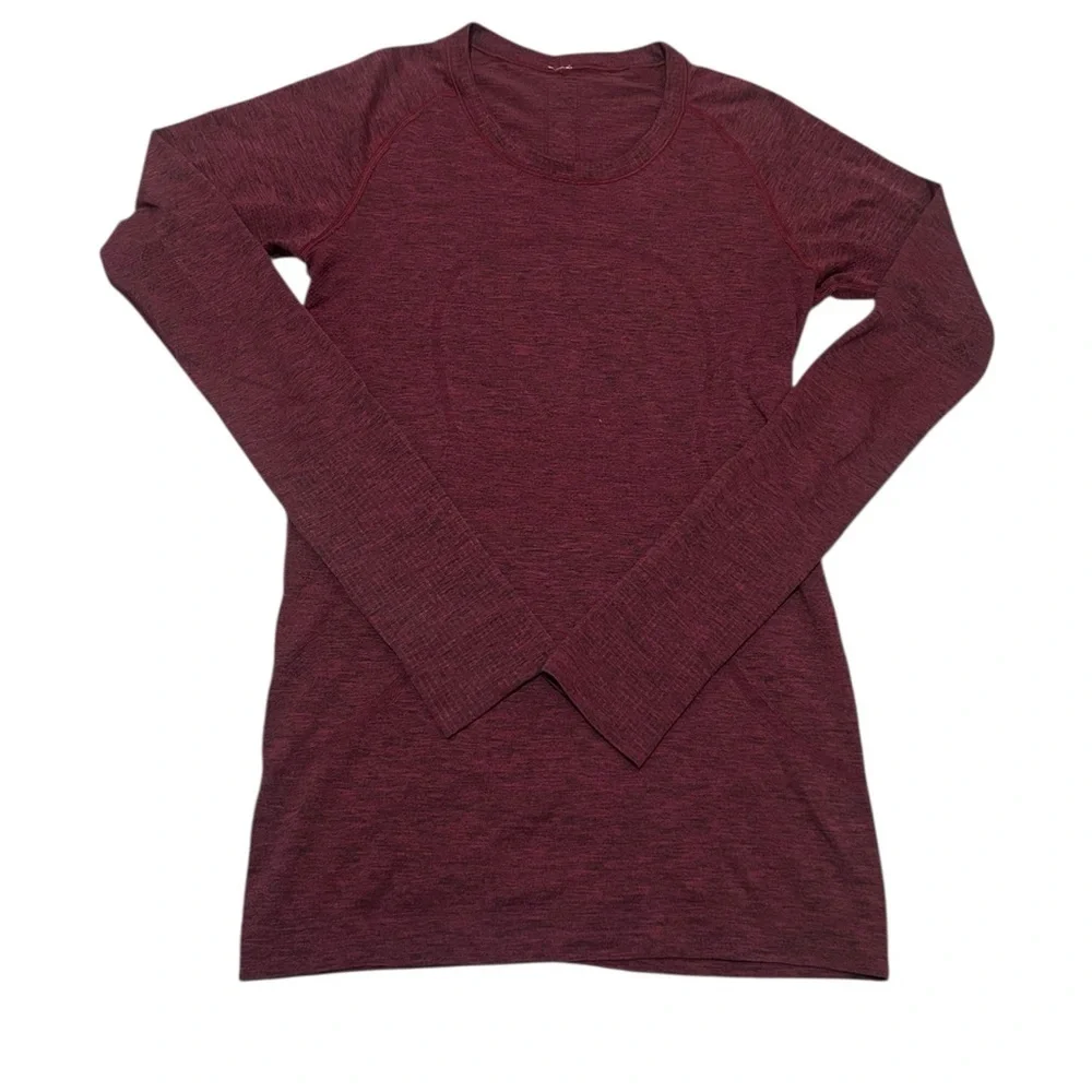 Lululemon Swiftly Tech Long Sleeve Merlot Crew Running Gym Workout Top Shirt